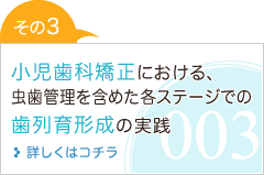 各ステージでの歯列育形成